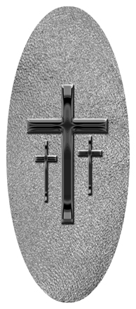 Black 3 Crosses Shimmer Silver
